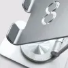 The multi-functional metal desktop support stand is suitable for various mobile phones. It is a simple and portable silver stand support Application Scenario